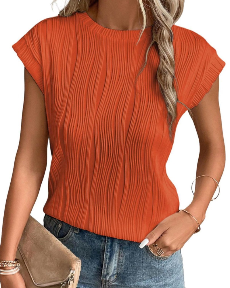 Elise Top Mujer – Manga Murciélago, Cuello Redondo y Tejido Punto Ligero