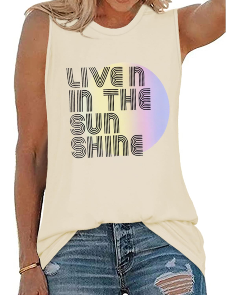 Zoey Top Mujer – Camiseta Sin Mangas con Estampado Gráfico y Corte Túnica