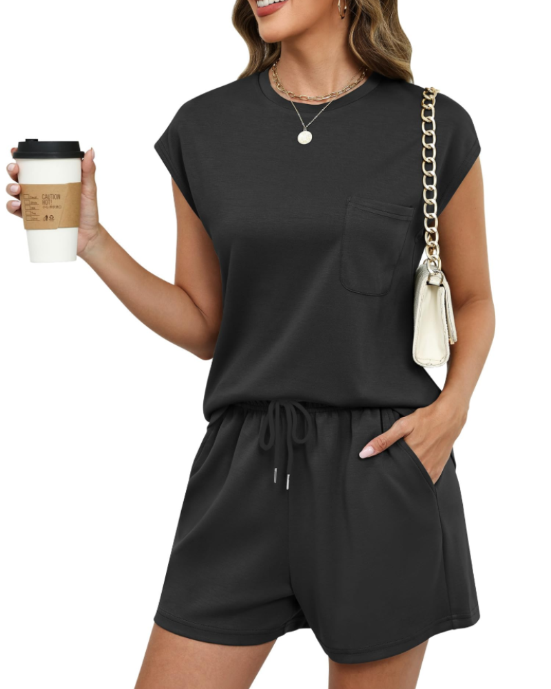 Mila Conjunto Mujer – Set Lounge 2 Piezas con Shorts, Bolsillos y Tejido Elástico