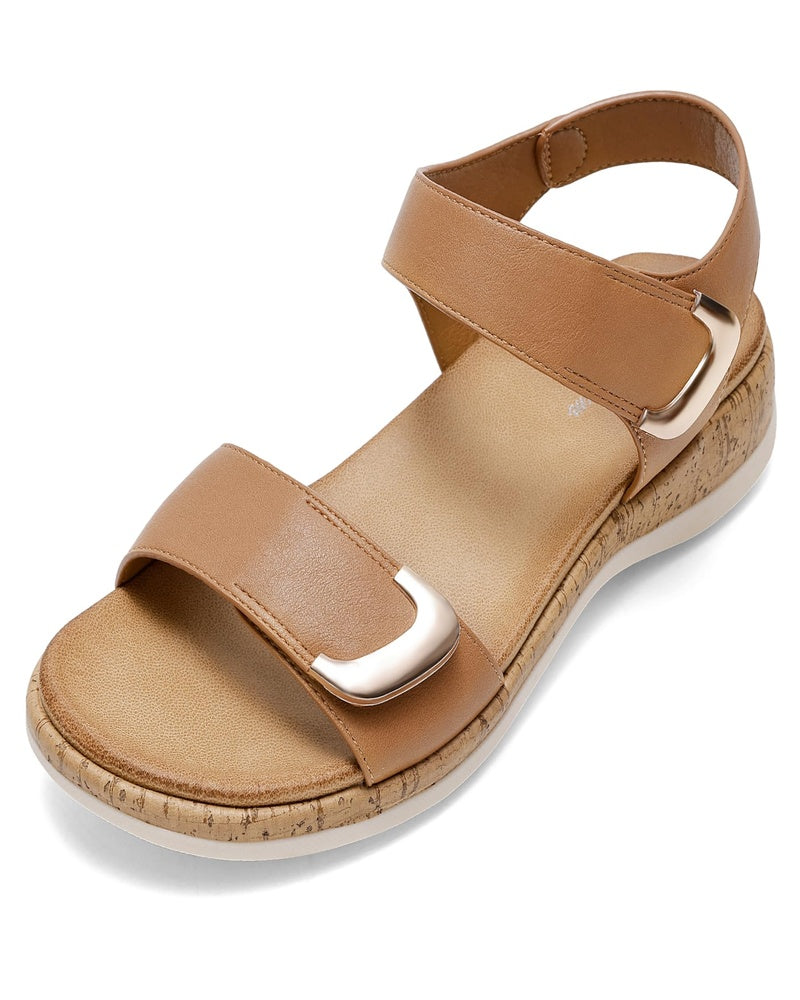 Daisy Sandalias Planas Mujer – Hebilla Ajustable, Cuero PU y Suela TPR