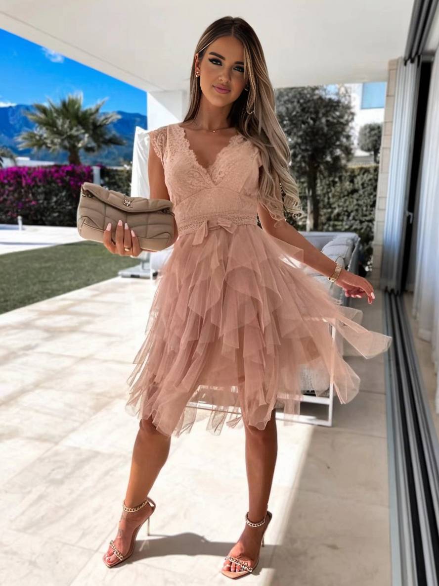 Wendy Robe Courte en Tulle pour Femme – Robe de Fête Élégante Tutu Chic