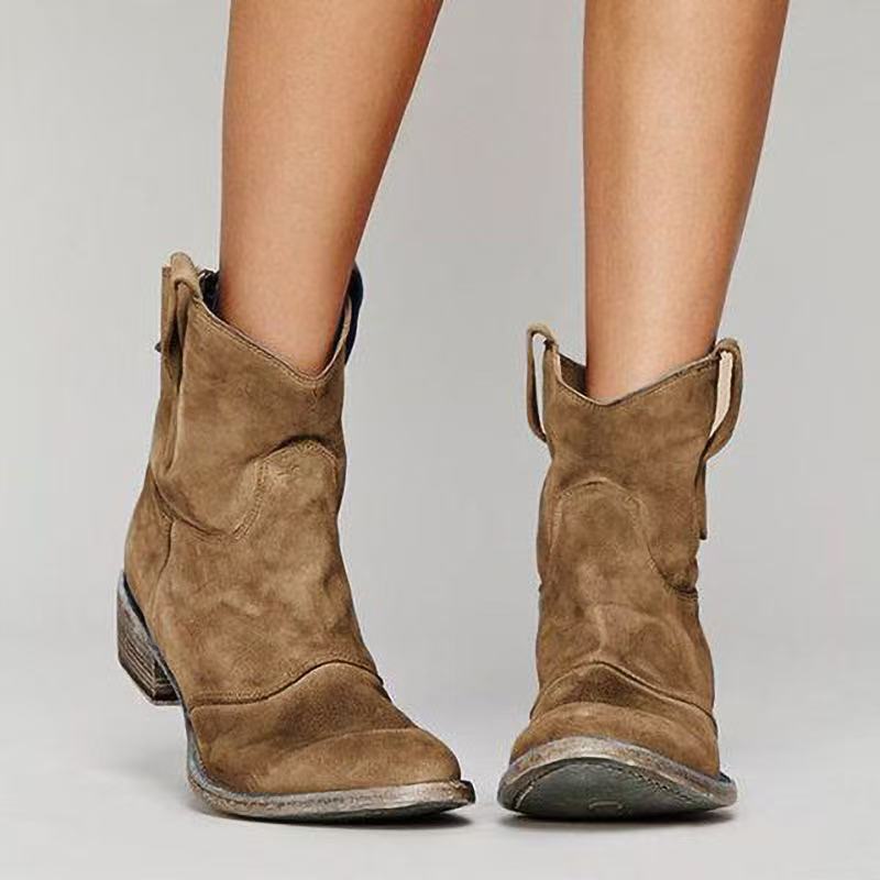 Charlotte bottines en daim pour femme – bottines à talon compensé élégantes décontractées chic