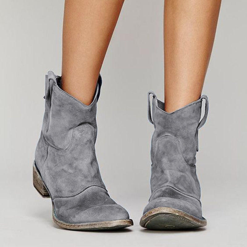 Charlotte bottines en daim pour femme – bottines à talon compensé élégantes décontractées chic