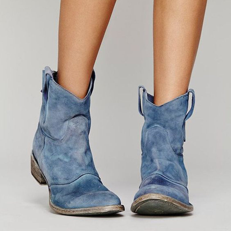 Charlotte bottines en daim pour femme – bottines à talon compensé élégantes décontractées chic