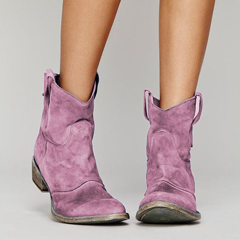 Charlotte bottines en daim pour femme – bottines à talon compensé élégantes décontractées chic