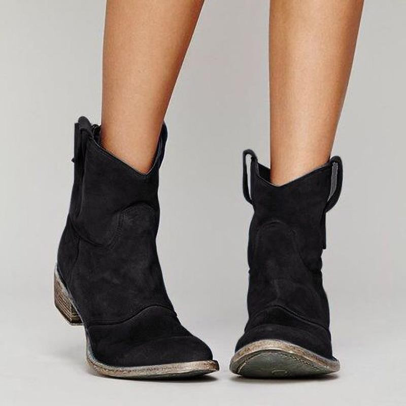 Charlotte bottines en daim pour femme – bottines à talon compensé élégantes décontractées chic