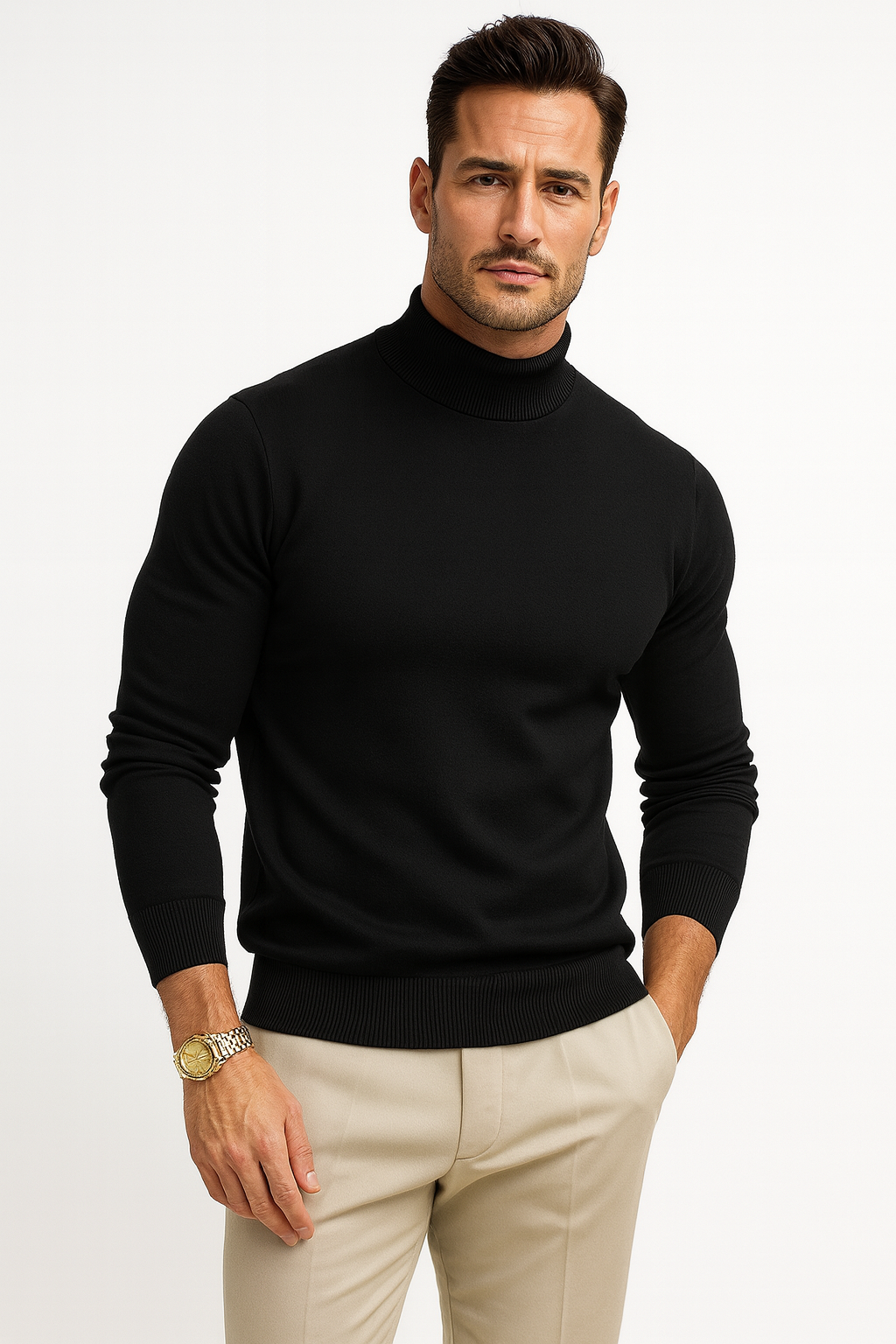 Suéter de cuello alto Álex para Hombre – Elegante, Cómodo y Diseño atemporal