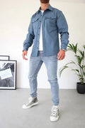 Dave Camicia Giacca da Uomo – Giacca Camicia Casual Chic Primavera