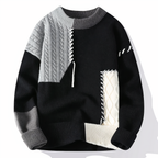 Dave Pull Patchwork pour Homme – Pull Hiver Décontracté Chic Moderne