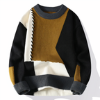 Dave Pull Patchwork pour Homme – Pull Hiver Décontracté Chic Moderne