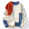 Dave Pull Patchwork pour Homme – Pull Hiver Décontracté Chic Moderne