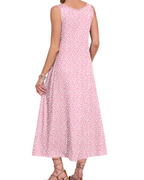 Isabella Vestido Maxi Mujer – Sin Mangas, Cuello U, Corte Línea A y Bolsillos