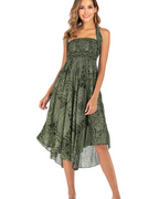 Summer Vestido Maxi Boho Mujer – Viscosa 2 en 1 con Cintura Elástica