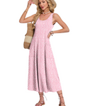 Isabella Vestido Maxi Mujer – Sin Mangas, Cuello U, Corte Línea A y Bolsillos
