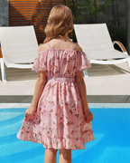 Robe Maisie pour fille en chiffon floral – bretelles ajustables, ceinture et longueur genou