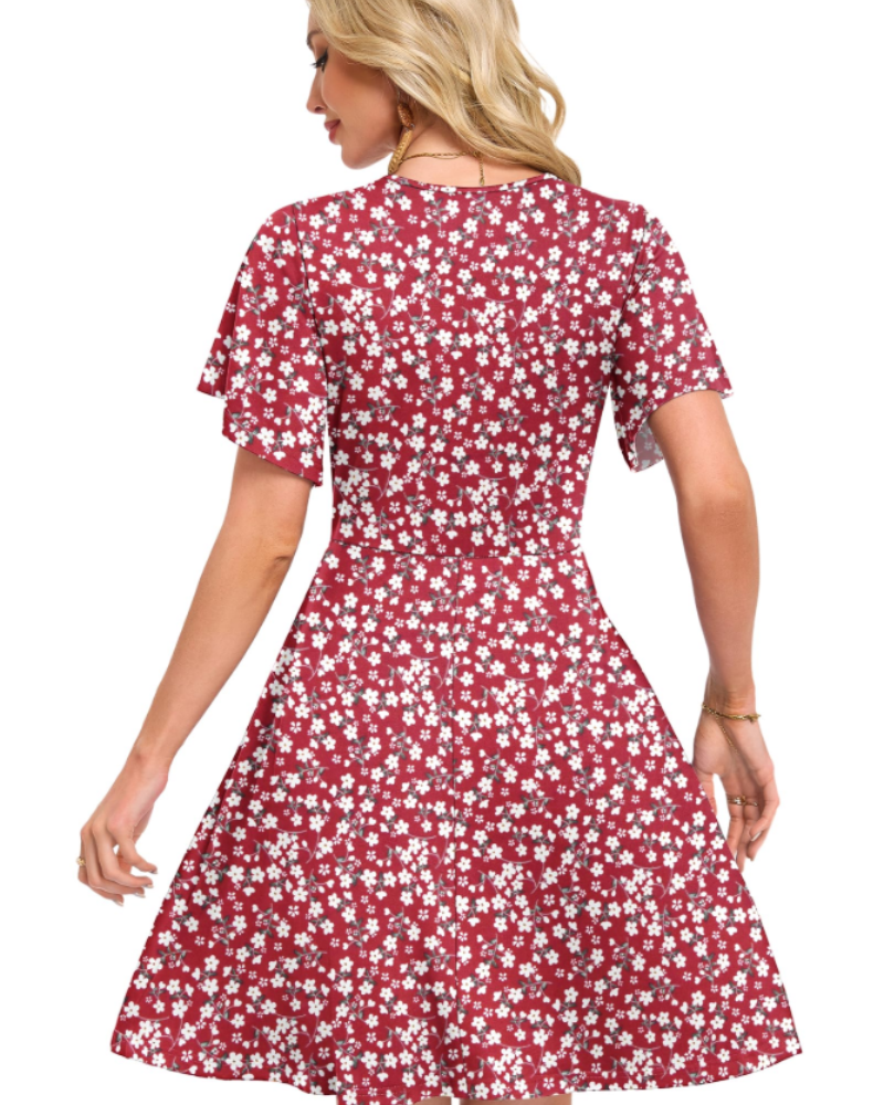Hailey Vestido Cruzado Mujer – Ligero con Volantes, Bolsillos y Corte Cómodo