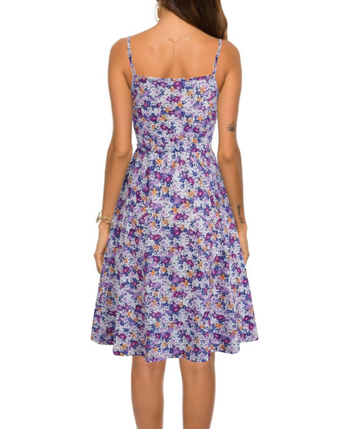 Bianca Women’s Mini Dress – V-Neck, Spaghetti Straps, and Flowy Summer Cut
