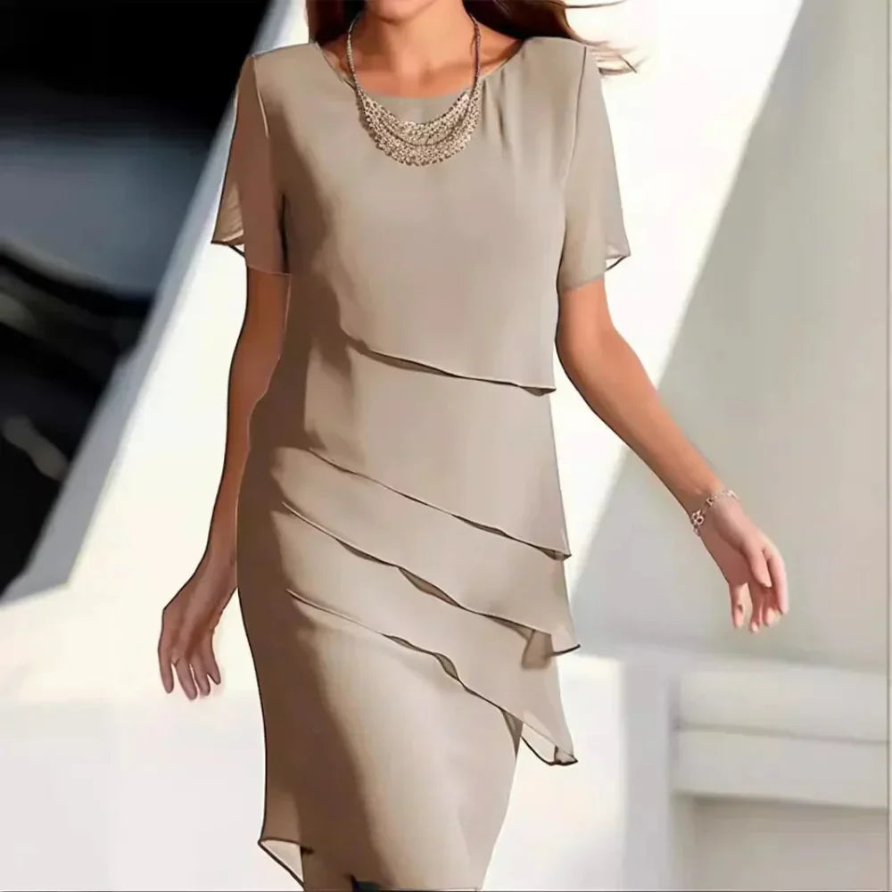Vestido midi Rocío para Mujer – Diseño atemporal, Estilo elegante y Cuello redondo