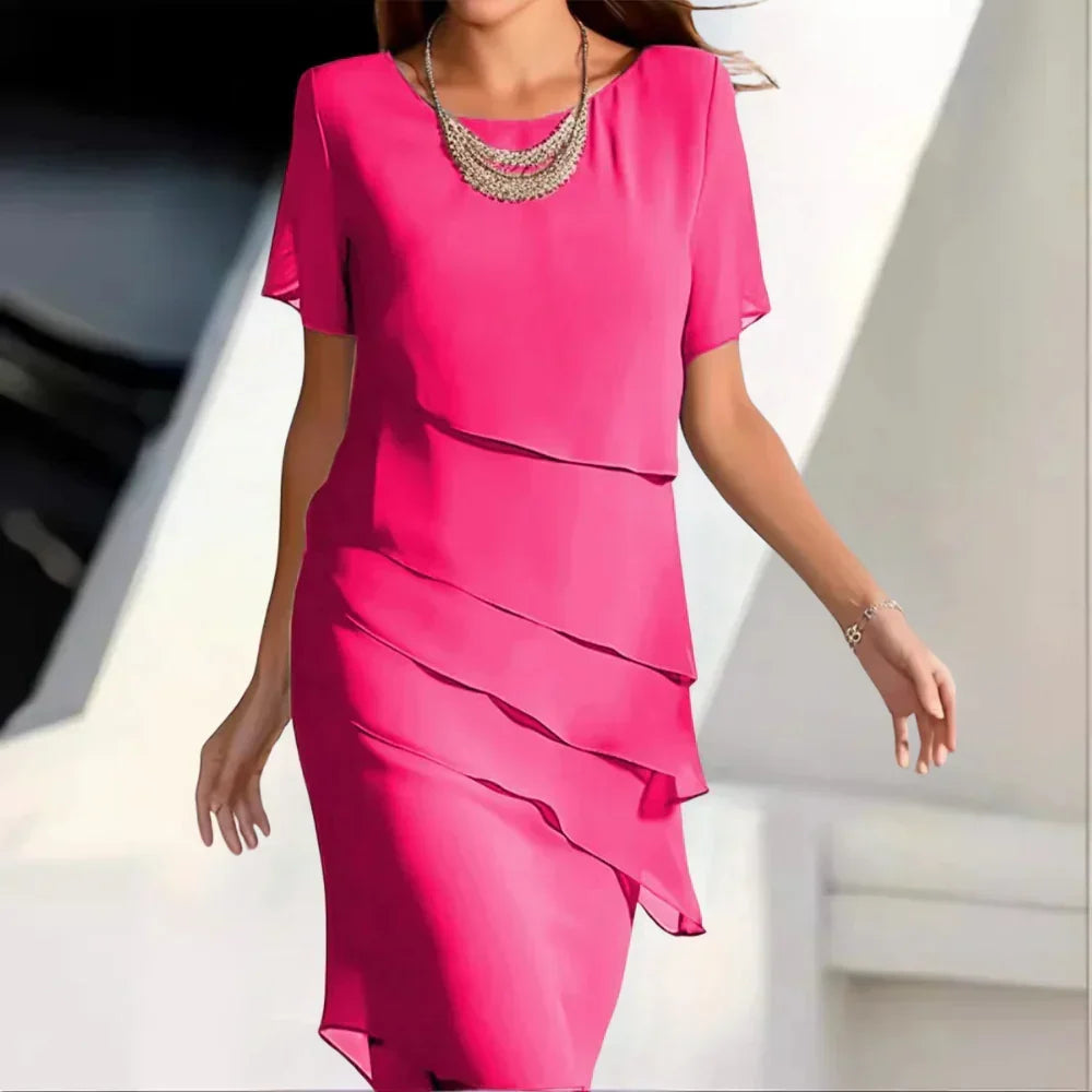 Vestido midi Rocío para Mujer – Diseño atemporal, Estilo elegante y Cuello redondo