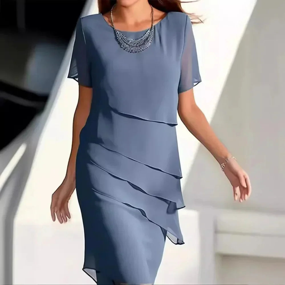 Vestido midi Rocío para Mujer – Diseño atemporal, Estilo elegante y Cuello redondo