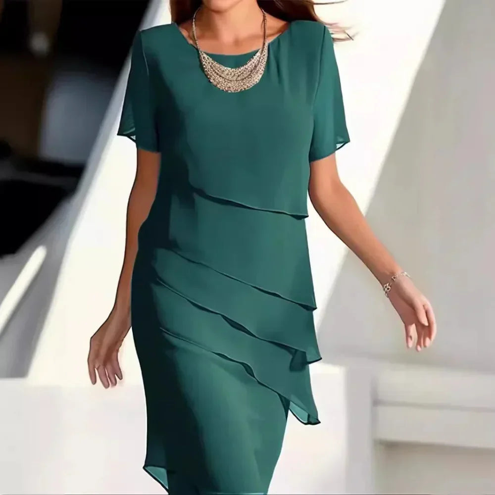 Vestido midi Rocío para Mujer – Diseño atemporal, Estilo elegante y Cuello redondo