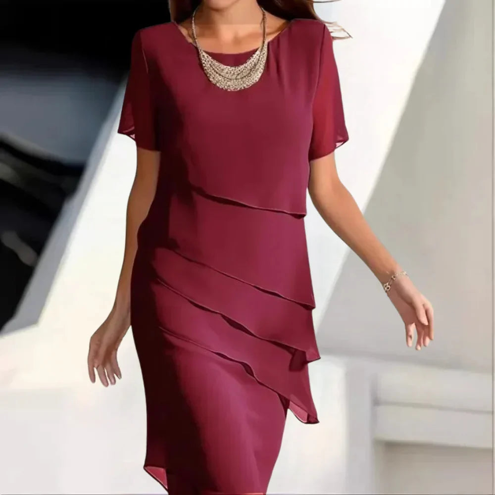 Vestido midi Rocío para Mujer – Diseño atemporal, Estilo elegante y Cuello redondo