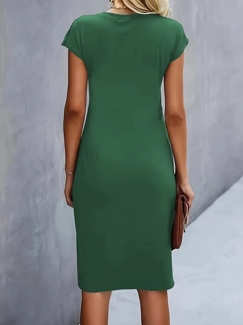 Katrien Robe Midi pour Femme – Robe Élégante Minimaliste Chic Moderne