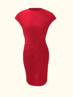Mylène Vestito Midi da Donna – Vestito Elegante con Scollo Tondo Chic