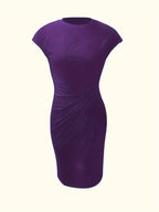 Mylène Vestito Midi da Donna – Vestito Elegante con Scollo Tondo Chic