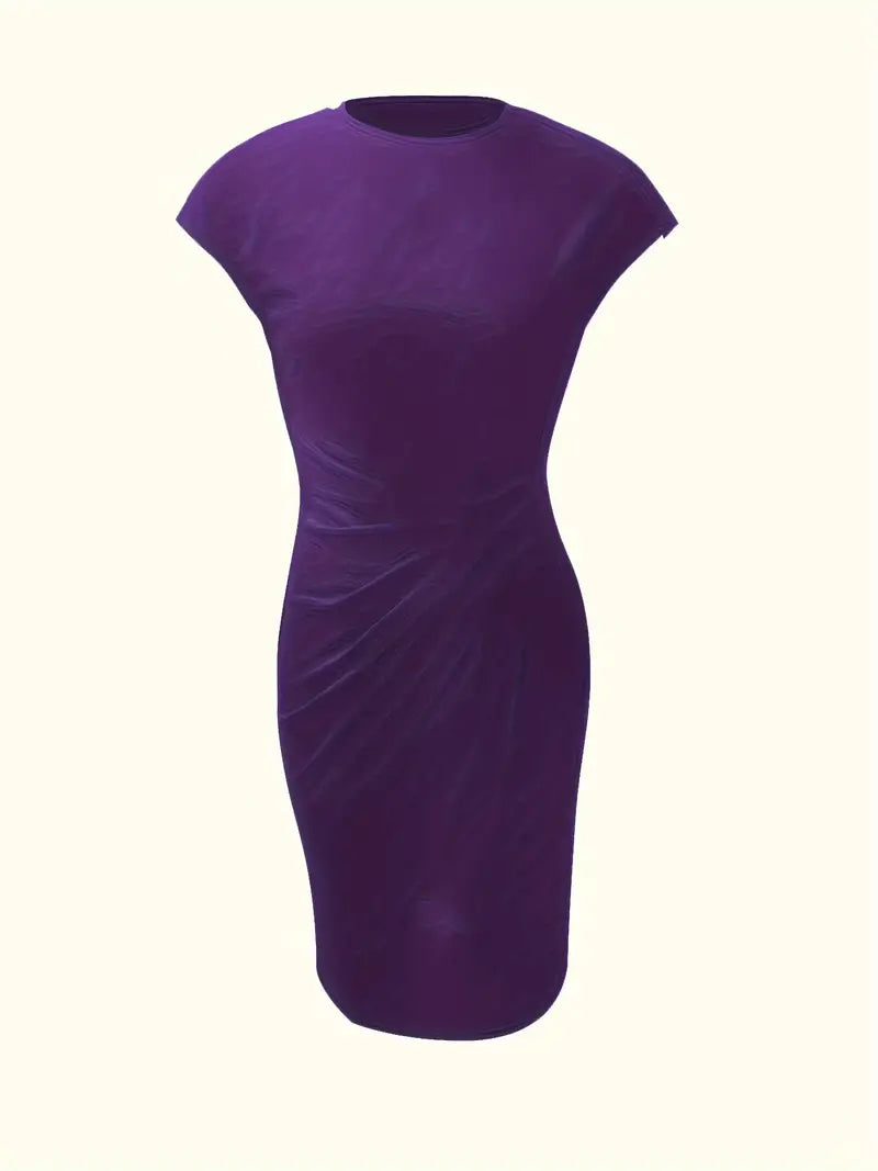 Mylène Vestito Midi da Donna – Vestito Elegante con Scollo Tondo Chic