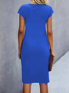 Mylène Vestito Midi da Donna – Vestito Elegante con Scollo Tondo Chic