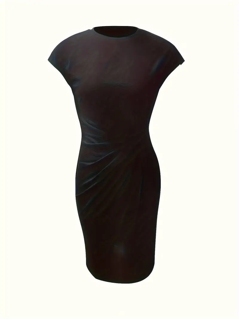 Mylène Vestito Midi da Donna – Vestito Elegante con Scollo Tondo Chic