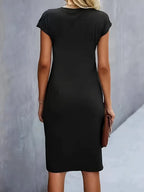 Mylène Vestito Midi da Donna – Vestito Elegante con Scollo Tondo Chic