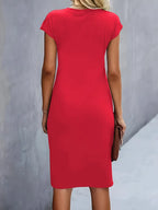 Mylène Vestito Midi da Donna – Vestito Elegante con Scollo Tondo Chic