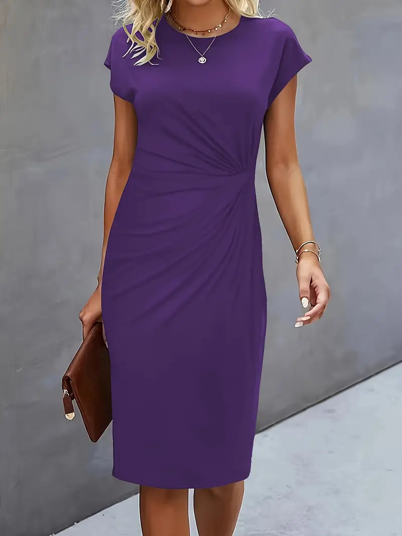 Katrien Robe Midi pour Femme – Robe Élégante Minimaliste Chic Moderne