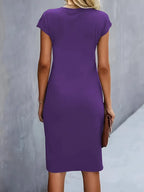 Mylène Vestito Midi da Donna – Vestito Elegante con Scollo Tondo Chic