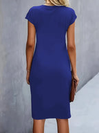 Katrien Robe Midi pour Femme – Robe Élégante Minimaliste Chic Moderne