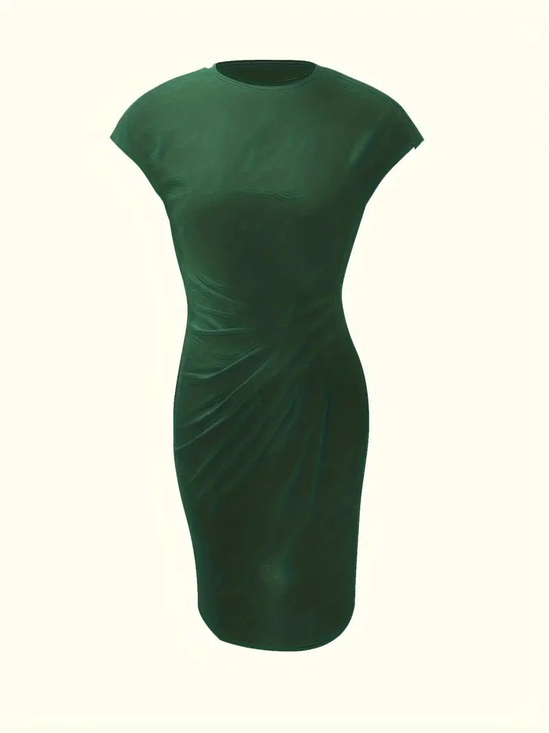 Mylène Vestito Midi da Donna – Vestito Elegante con Scollo Tondo Chic