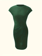 Mylène Vestito Midi da Donna – Vestito Elegante con Scollo Tondo Chic