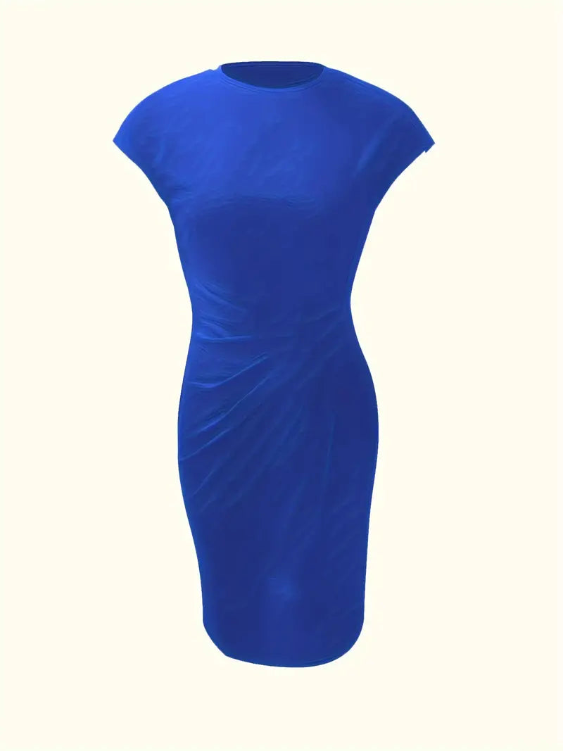 Mylène Vestito Midi da Donna – Vestito Elegante con Scollo Tondo Chic