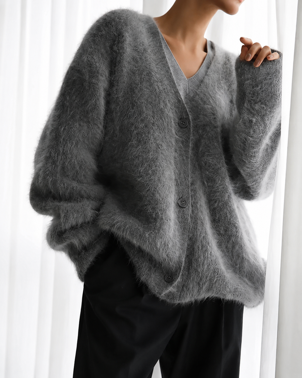 Ella Cardigan de Cachemira Mujer – Corte Amplio, Suave y Transpirable