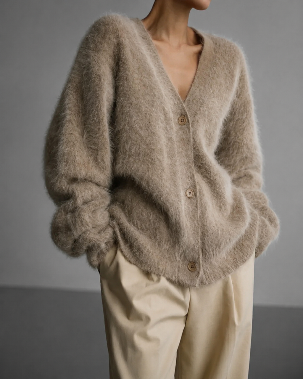 Ella Cardigan de Cachemira Mujer – Corte Amplio, Suave y Transpirable