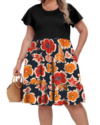 Robe Midi Audrey Grande Taille Femme – Taille Haute, Poches et Coupe Ligne A