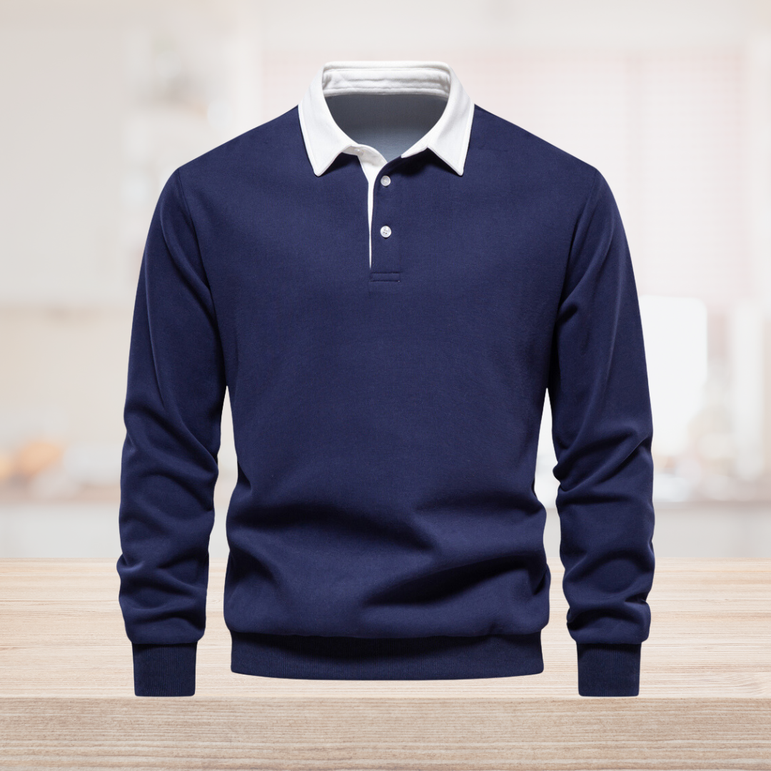 Suéter Daniel para Hombre – Estilo atemporal, Cuello polo y Mangas largas