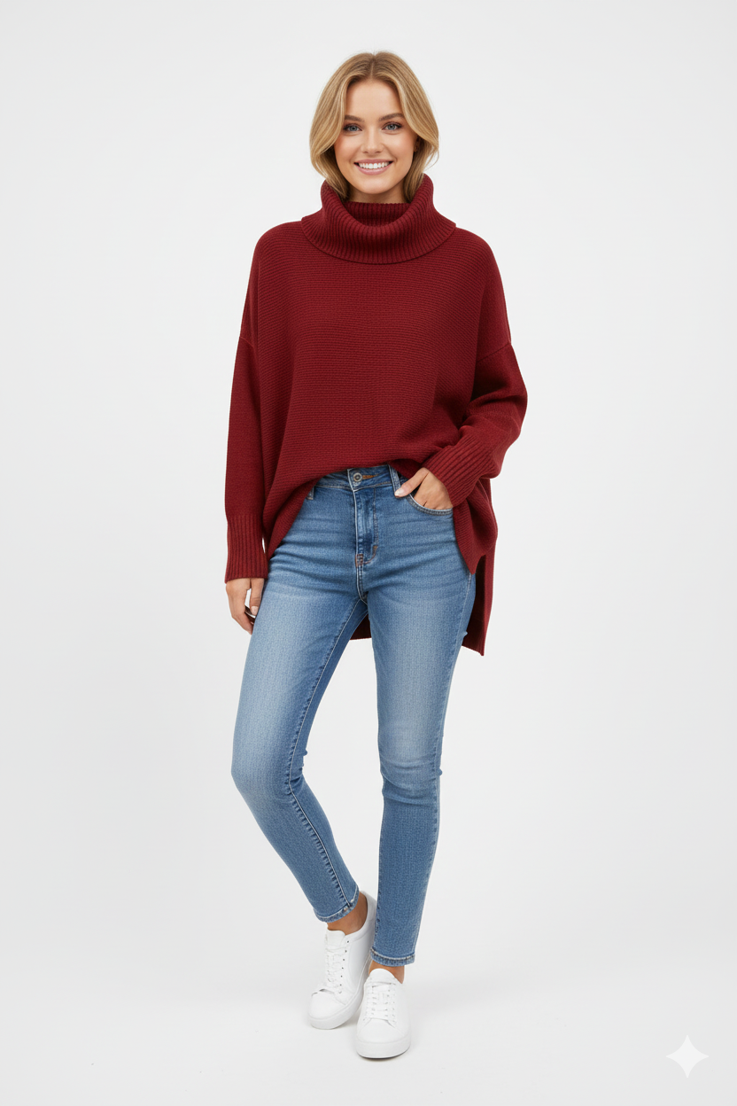 Suéter de cuello alto Diana para Mujer – Elegante, Punto suave y Cálido