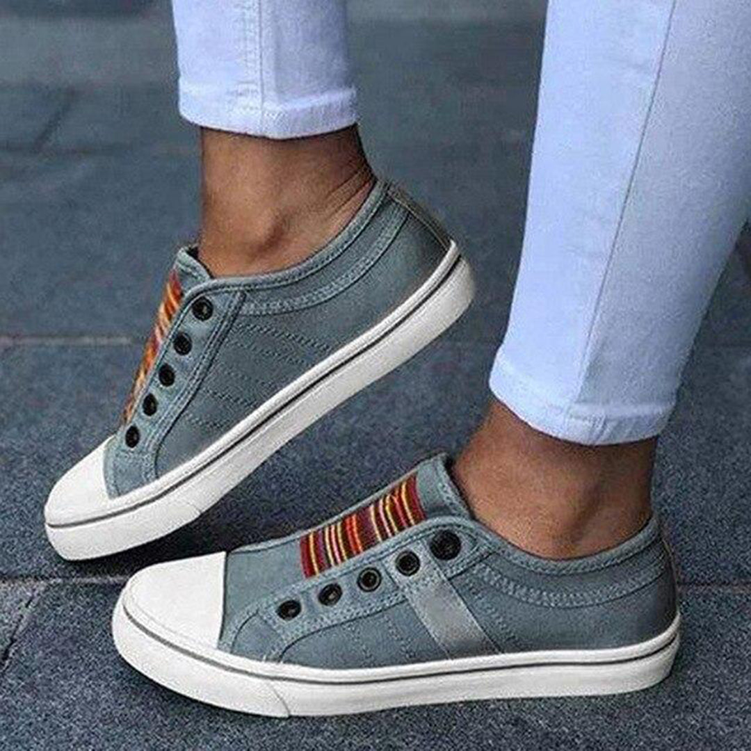 Nerissa baskets slip-on pour femme – sneakers rayées colorées décontractées chic