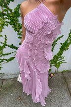 Guendalina Vestido Largo Plisado para Mujer – Vestido Halter Elegante Fiesta