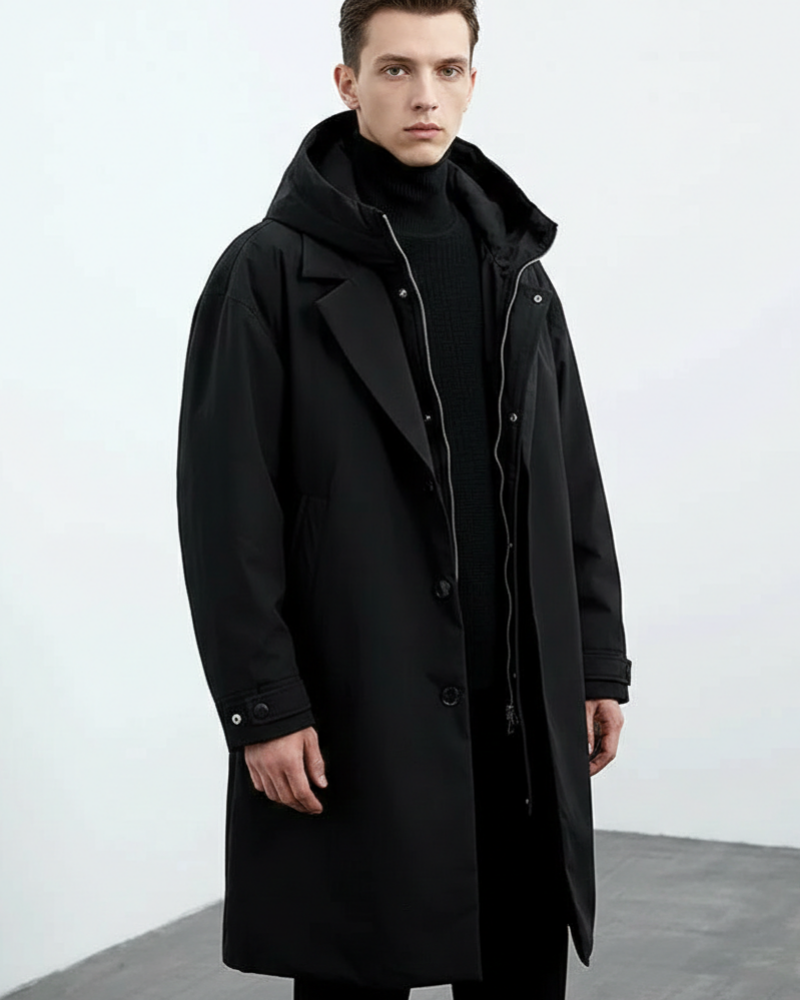 Gabardina Héctor para Hombre – Capucha, Cálido y Elegante