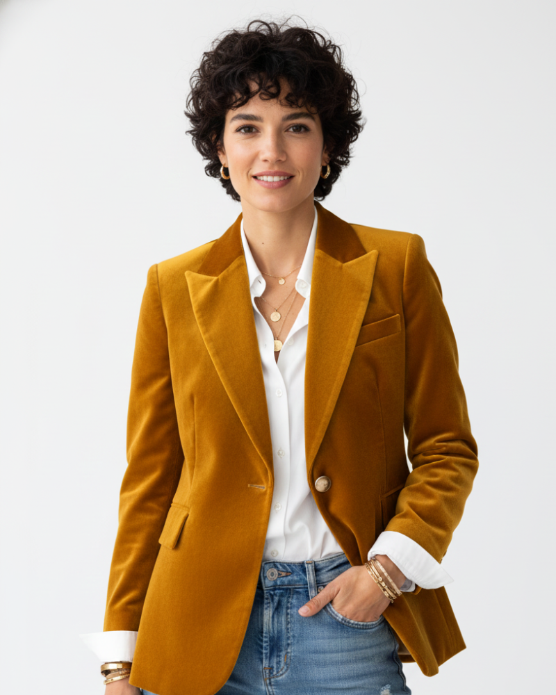 Blazer Gabriela para Mujer – Corte elegante, Afelpado y Cómodo