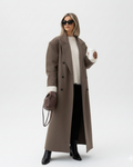 Claudia Manteau Oversize pour Femme – Manteau Long Élégant Double Boutonnage